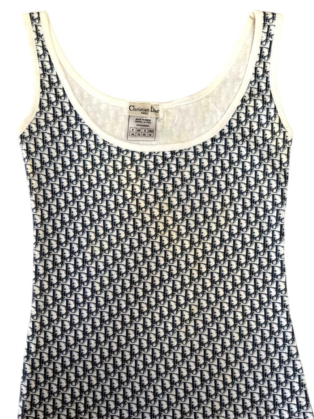 INSANE GRAIL 2001 DIOR TROTTE4R MONOGRAM TANK TOP S/M GALLIANO ERA